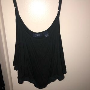 Black Spaghetti Strap Crop Top